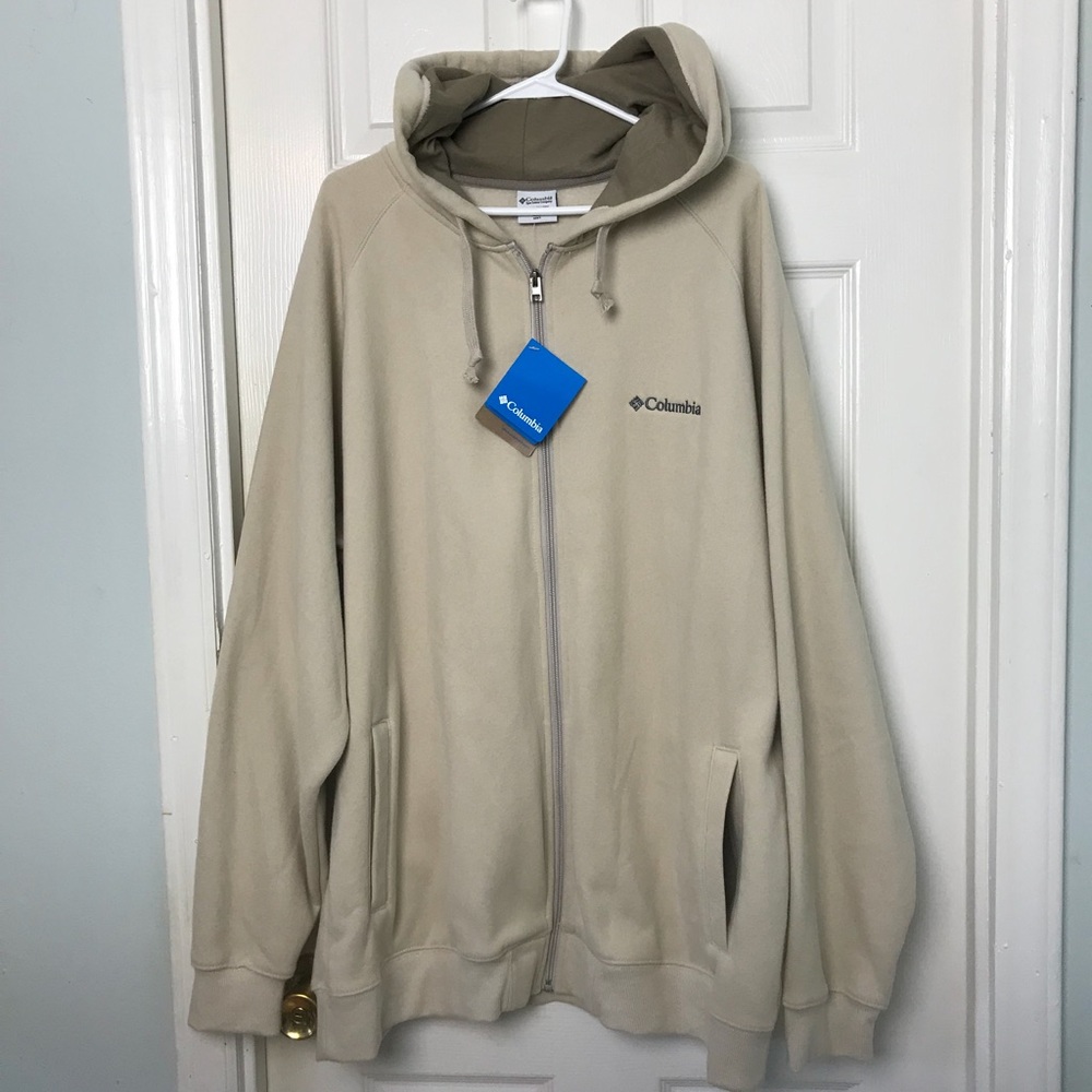 Columbia Full Zip Tan Hoodie. Size XXL